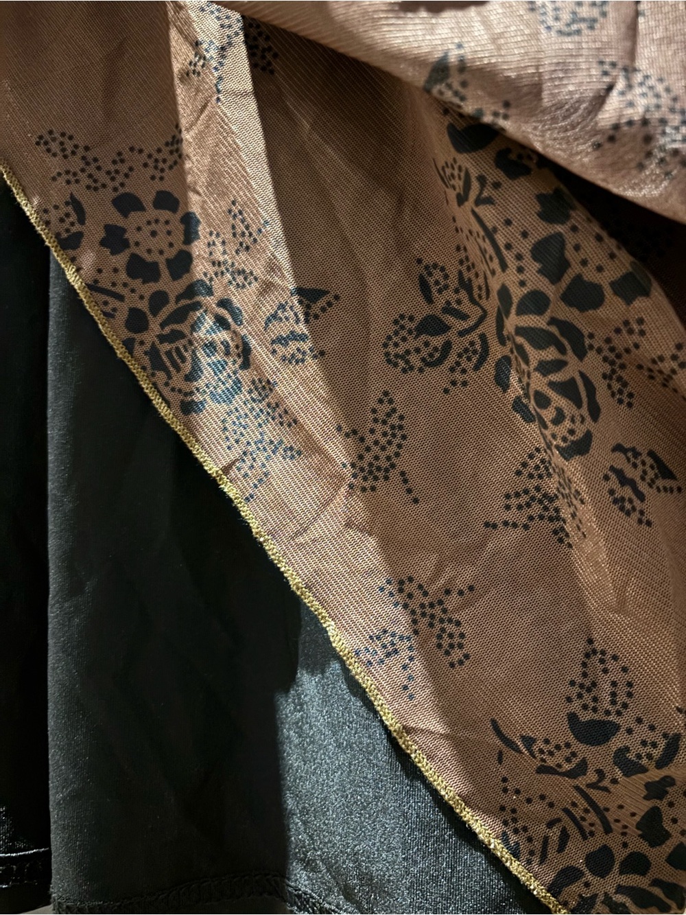 Brown Slip Dress with Black Floral Print - Picture 6 of 6